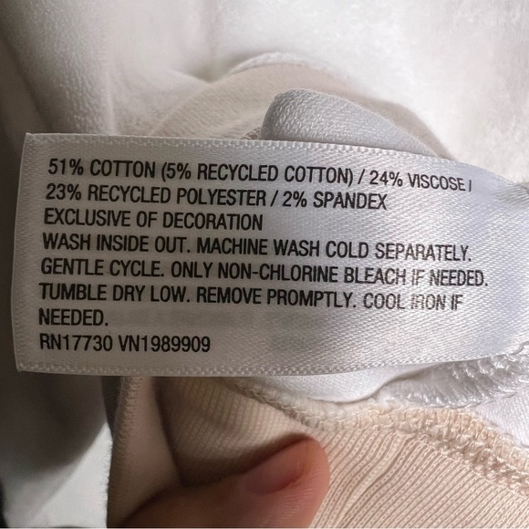 JoyLab Women's Towel Terry Cardigan White Tan Stripe size Large - Picture 9 of 9